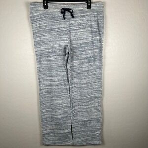Hanes Women's Lounge Pants Large‎ Navy Space Dye Drawstring Knit Sleepwear